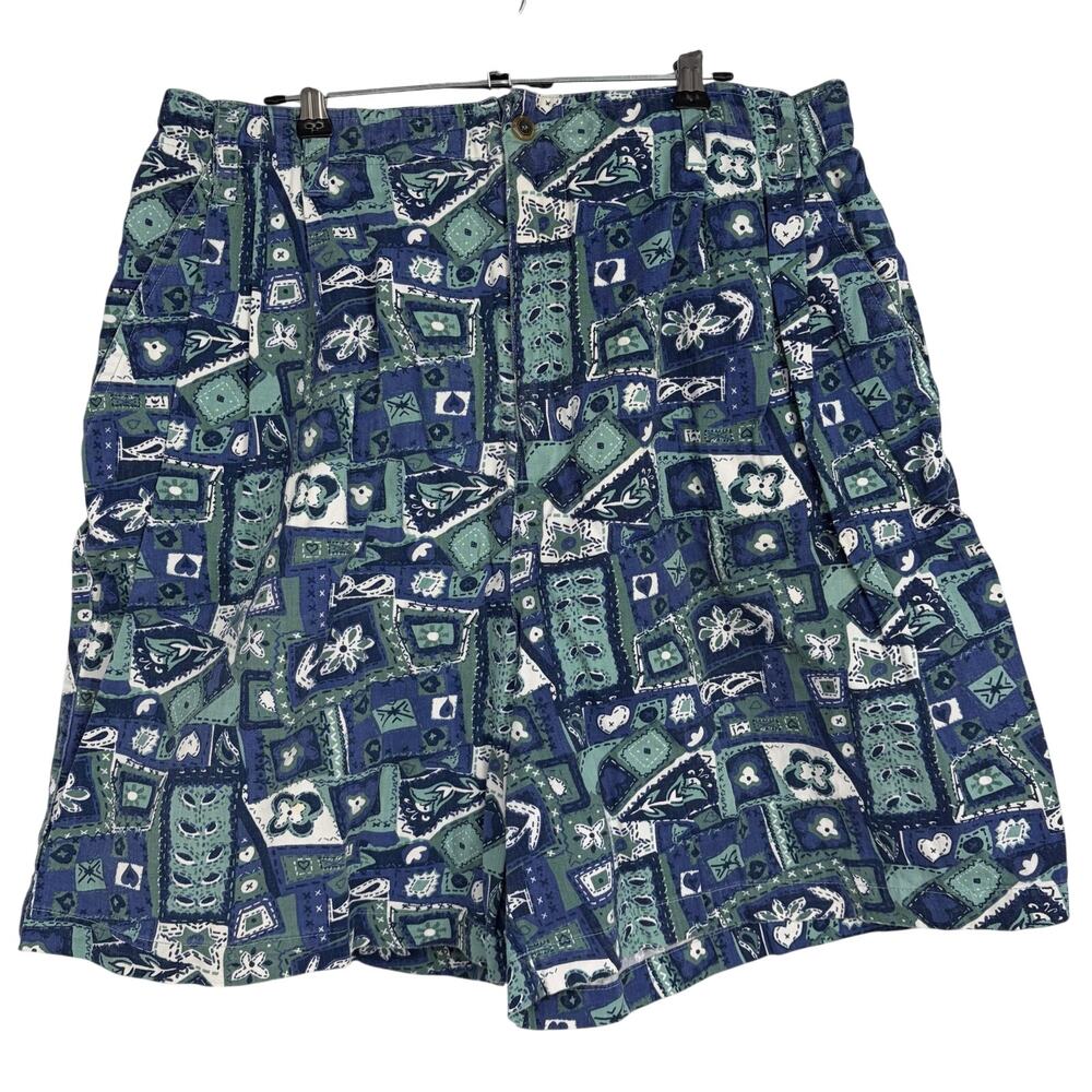 Stefano International Vintage Women's Abstract High Waisted Cotton Shorts Large